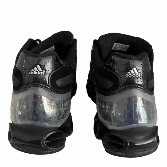 Vintage Rare Adidas Bounce Trainers Running Shoes Black Gray Men 10.5 Mint - Picture 3 of 3